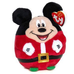 Ty Beanie Ballz Mickey Mouse Disney Christmas